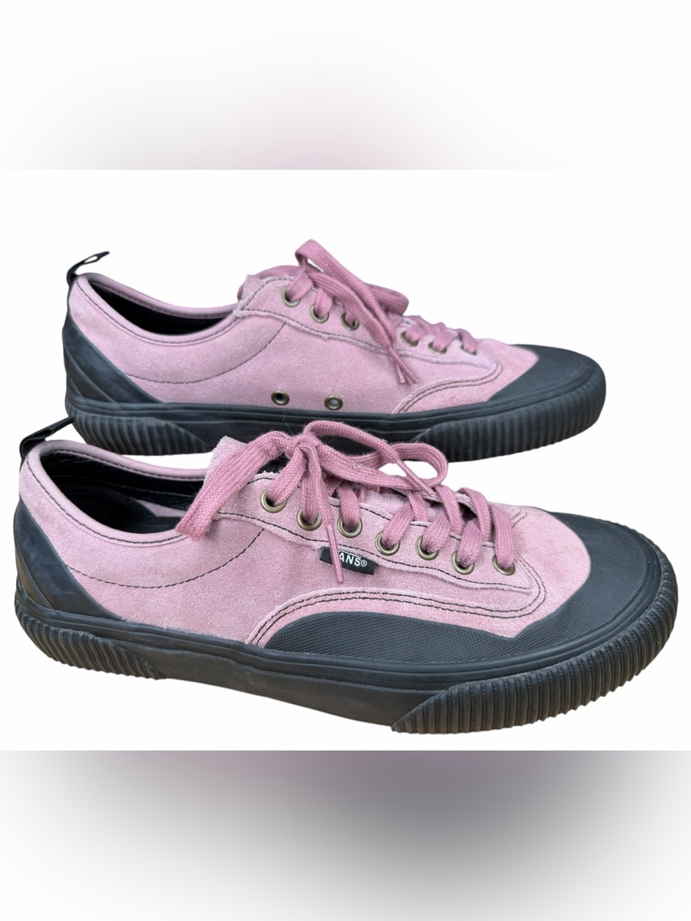 Vans Destruct SF Nostalgia Rose Black Suede Shoes Men 9 Women 10.5